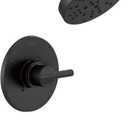 Delta Faucet Nicoli 14 Series Single-Handle Tub and Shower Trim Kit, Shower Faucet with 5-Spray H2Okinetic Shower Head, Matte Black 144749-BL (Shower Valve Included)