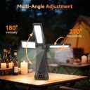 Rechargeable Camping Light with Stand 7 ft Max Height, 15000mAh Portable Cordless LED Work Light, 5500 Lumen 6500/4500/3500K Dimmable Emergency Flashlight with Detachable Tripod, Black