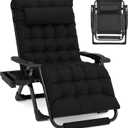 Slendor Oversized Zero Gravity Chairs XXL, 33In Padded Zero Gravity Lounge Chair, Lawn Recliner, Folding Patio Reclining Chair w/Aluminum Alloy Lock, Headrest, Cup Holder, Support 500lbs, Black