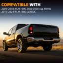 Smoked Black Full LED Tail Lights for 20092018 Dodge Ram 1500/2500/3500 & 20192024 Ram 1500 Classic, Plug & Play Blackout Style Rear Lamps