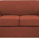 H.VERSAILTEX 3 Piece Stretch Sofa Covers for 2 Cushion Loveseat Couch Covers for Living Room Sofa Slipcovers (Base Cover Plus 2 Seat Cushion Covers) Thicker Jacquard Fabric(Medium Sofa, Rust)