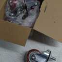 Finnhomy Swivel Caster Wheels 3 Inch Threaded Stem Casters Set of 4 Heavy Duty 3/8"-16 x 1 Anti-wear Polyurethane Industrial Castor Wheels for Cart/Furniture Load Bearing 2200 Lbs Smooth Casters Red