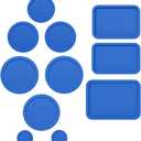 Replacement Lids for Pyrex Glass Food Storage Containers Rectangular (1) 1-Cup (2) 2-Cup (2) 4-Cup (1) 7-Cup (2) 3-Cup (1) 6-Cup Round Rectangle (Blue)