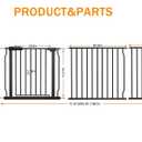 30" Tall Extra Wide Baby Gate for Doorways Stairs Large Long Dog Gates Pressure Mounted Indoor Safety Gates Walk Through Toddler Child Gates for Kids or Pets (Black, 76.38-86.3"/194-219cm)
