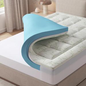 Sweetcrispy Mattress Topper, Memory Foam Pillowtop Mattress Pad, Queen