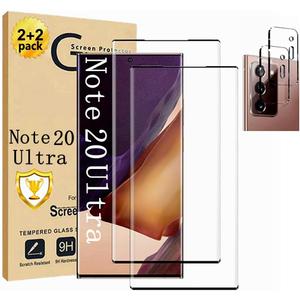 Galaxy Note 20 Ultra Screen Protector, 2 Pack Camera Lens Protector, 9H Hardness Tempered Glass Screen Protector for Samsung Galaxy Note 20 Ultra2+2 Pack