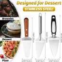 3 Pieces Pie Server Set Stainless Steel Pie Spatula Serrated with Comfortable Handle, Easy to Grip for Cutting and Serving Desserts Pizza and Cake