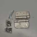 JIW Self Closing Door Hinges 4 Inch, 2 Pack Spring Loaded Door Hinge with 5/8'' Radius Corners, Adjustable Tension for Garage, Front and Back Door, UL Listed, Brushed Nickel