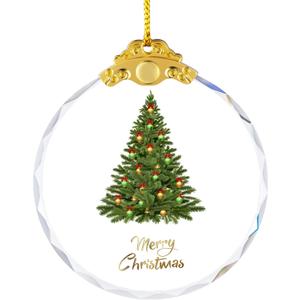 Christmas Ornaments Crystal Hanging, Christmas Tree Glass Ornament Hanging Craft Collectibles for Trees Home Party Gifts