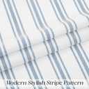 ZJDECOR Farmhouse Cotton Blended Tiers Cafe Curtains 24 Inches Long,Blue Vertical Stripe on White Rustic Light Filtering Small Window Curtain for Bathroom RV,Rod Pocket,27"Wx24L(Pack of 2),Blue/White