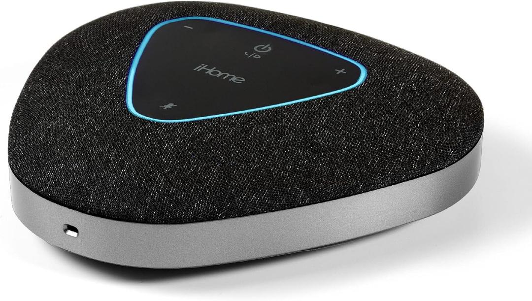 iHome Conference Speaker and Microphone, USB and Bluetooth Speakerphone with 3 Noise Cancelling Microphones for Home Office, Compatible with Mac, Windows, iOS, and Android