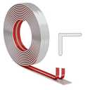 Umedol 26 Feet Flexible Wall Corner Protector Trim Molding 0.8 in Width Peel and Stick Molding 90° Inside & Outside Corner Guards Trim for Tile and Wall Edges Gaps, Furniture and Wall Repair-Silver