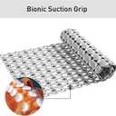 Shower Mat Non Slip Bathtub Mat - 36 x 16 Inch Eco-Friendly Soft Bath Mat for Tub Non Slip Shower Mats for Inside Shower with Suction Cups and Drain Holes, Bath Tub Mat, Grey