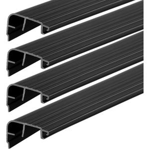 Pangda 4 Pcs 36 L Fixed Vinyl Sill Cap 1-1/4 Inches High Exterior Door Threshold Seal Replacement for Residential Door Trim-to-fit Fixed Vinyl Sill for Residential Entry Waterproof(Black)