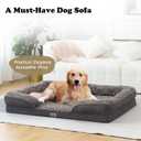 XXL Orthopedic Dog Beds Large Sized Dog - Washable Large Dog Cat Bed Waterproof, Comfort Dogs Couch Sofa with Washable Removable Cover, Pet Bed with Nonskid Bottom, 53'', Dark Grey