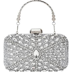 Womens Sparkly Rhinestone Crystal Glitter Clutch Purse Evening Handbag Shoulder Bag for Wedding Party Prom