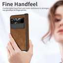 Pixel Fold Case, Leather Magnetic Hinge Protection Cover Built-in Screen Protector, Compatible with Google Pixel Fold 2023 (Brown)