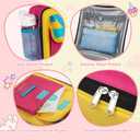 REDSHELL Tactical Lunch Box Kids, Large Insulated Lunch Bag for Girls, Cooler Lunchbag, Square Toddler Lunchbox, School Daycare Lunch Tote Pail with Water Bottle Holder Shoulder Strap, Pink Blue