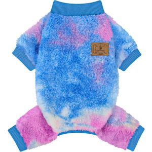 XPUDAC Dog Sweater, Dog Winter Clothes for Small Medium Dogs Girl Boy Fleece Doggy Pajamas for Winter Christmas, Tie-Dye01, X-Small (X-Small(Chest:10.6-13"))