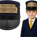 Nicky Bigs Novelties Child Deluxe Navy Blue Conductor Hat for Kids Adjustable Train Engineer Cap for Costumes, Halloween, Pretend Play & Theater Classic Railway Conductor Style for Boys & Girls