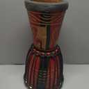 Wood Djembe Drum African Drums for Adults 8.5'' x 16'', Carved