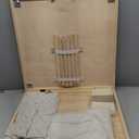 Novabright 9 Pcs Picnic Set Folding Table 30'' x 60'' Extra Large Outdoor Boho Picnic Blanket 91'' x 71'' Beige White Table Runner 6 Throw Pillow Cover Oversize Beach Blanket Washable for Camp Wedding