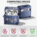 Filoto Compatible with Airpods 4 Case, Cute Fashion Suitcase Design for Airpods 4th Generation Case Cover, Shockproof Protective Hard Case with Keychain/Cleaner Kit (Blue, Airpods 4 Case)