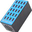 AnwintkA5+ Fast USB Charging Station with 20 Ports - 5V 20A 100W USB Hub Charging Station with 50 Degree Fan for Phone Tablet (EU Plug)