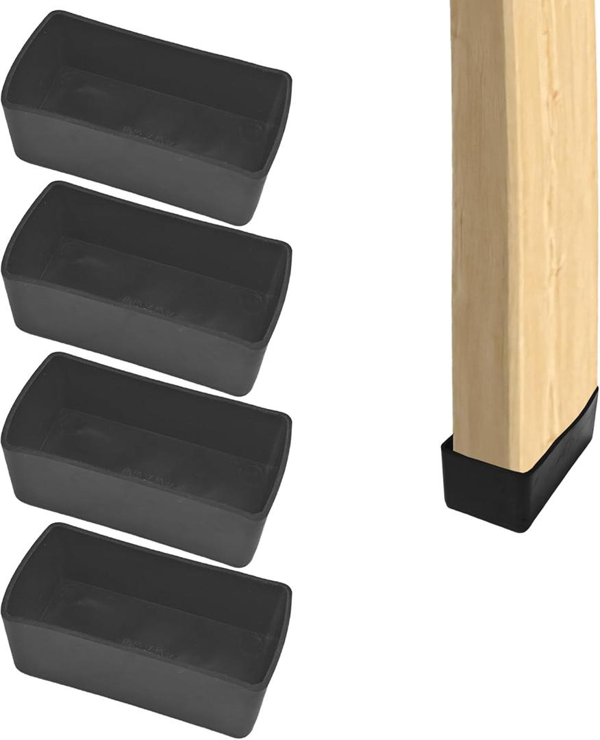 2x4 Wood Post End Cap - 4Pcs 1.57x 3.15Post caps (1-1/2" x 3-1/7") PVC Floor Protector,Waterproof and Anti-Friction,Suitable for Table Legs, Chair Legs, armrests and Other Wood