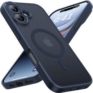 Magnetic for iPhone 16 Case [Full Camera Protection][Military-Grade Protection][Compatible with MagSafe] Shockproof Protective Slim Phone Case for iPhone 16, Navy Blue