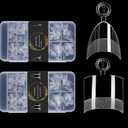 Square Toe Nail Tips&XS Almond Acrylic Nails Tips Short Half Cover Soft Gel Pre-shape, Toenails Extensions Clear Fake Toenail Tips,480Pcs 12Size 2 Box