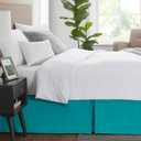Nestl Teal Bed Skirt Queen Size - Queen Bed Skirt 14 Inch Drop - Brushed Microfiber Bed Skirts - Hotel Quality Pleated Bed Skirt - Shrinkage & Fade Resistant