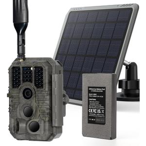 GardePro X60 Pro Max Cellular Trail Camera with SP300 Solar Panel, Live View, 8000mAh Battery, Shared Data Plan, On-Demand HD Photo & Video, Compatible with Verizon/AT&T/T-Mobile