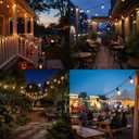 10Ft Outdoor String Lights,Black Edison String Lights with 11 Clear Edison Bulbs (1 Spare) UL Listed,Hanging Lights for Outside Patio Wedding Garden Porch Backyard Party Deck Yard