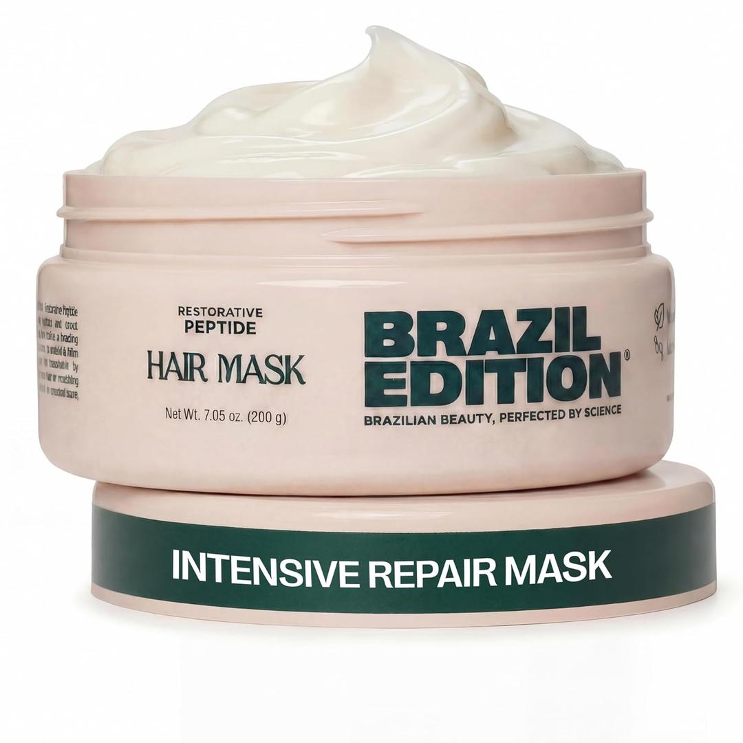 Restorative Peptide Hair Mask Deep Repair in 2 Minutes, Hydration & Shine, Murumuru & Babassu Butters, Hyaluronic Acid, Strengthens & Smooths Hair (7 oz)