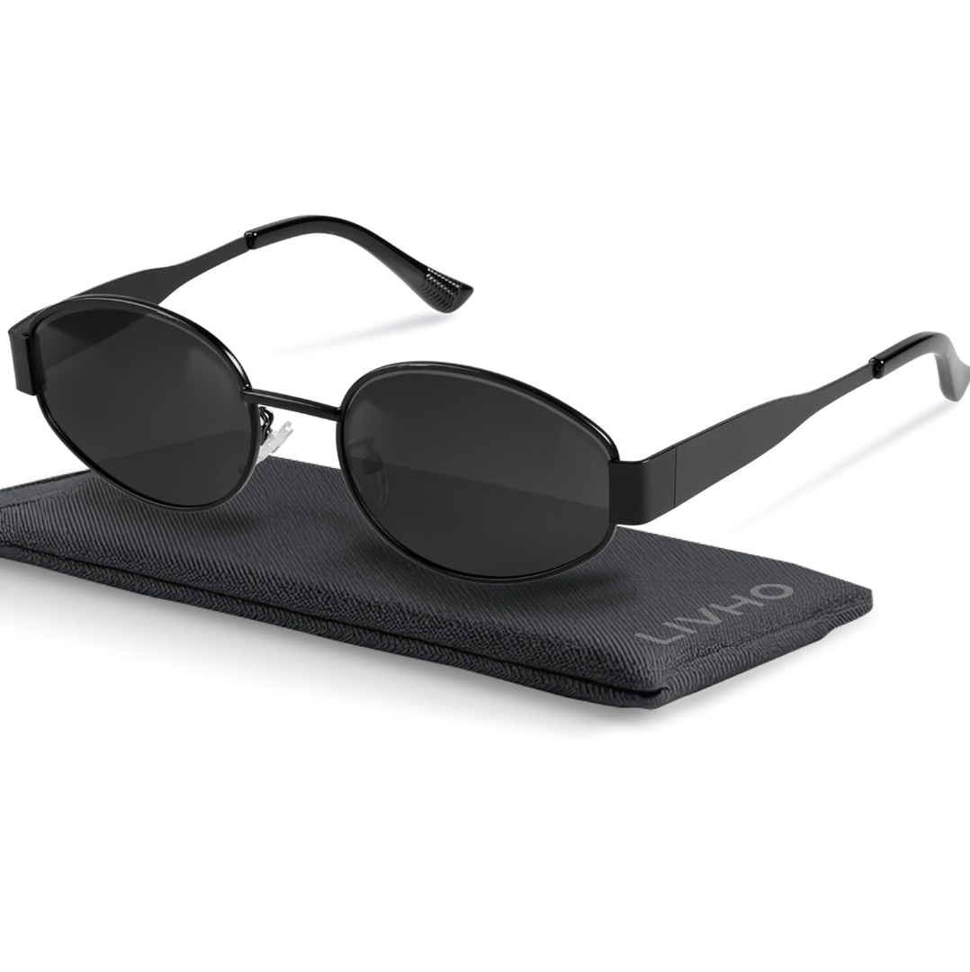 livho 2025 Trendy Oval Sunglasses - Stylish Polarized Shades for Everyday - Retro Metal Frames