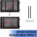 Under Desk Drawer Storage, Black With Adjustable Space Divider, Hidden Slide Out Drawer Tray, Waterproof Office Sit Stand Desk Caddy for Pencil Storage