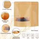 Geosar 800 Pcs Kraft Bags with Window Stand Up 7 X 10 Inch Pouches