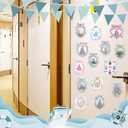 RiVolTa Castle Cruise Door Magnets - 16 Pcs Cute Ship Cabin Decorations Magnetic Watercolor Magic Mirror Forest Stickers Anchor Stateroom Decals for Holiday Carnival Party Decor Car Fridge Accessories