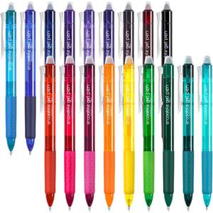 Vanstek 18 Colors Retractable Erasable Gel Pens Clicker, Fine Point(0.7), Make Mistakes Disappear, Premium Comfort Grip for Drawing Writing Planner and Crossword Puzzles