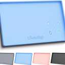 ukeetap Extra Thick Silicone Mat Waterproof with Raised Edge 34" x 22", Under Sink Mat for Kitchen & Bathroom, Kitchen Cabinet Liner, Multi-Purpose for Storage & Protection, Blue