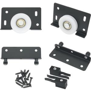 2Pairs Sliding Hardware Roller Pulleys Single Wheels Sliding Door Pulley for Cabinet Wardrobe Screen Doors Closet Sliding Doors