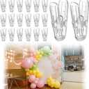LemonRoad 20 Pack Balloon Arch Clips Plastic Spring Clamps 2.4 Inch Heavy Duty Clip for Balloon Arch Kit Birthday Decoration Crafts Backdrop Woodworking Photography Studios (Transparent)