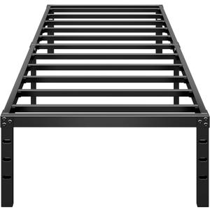 Metal Platform Bed Frame 18 Inch Tall,No Box Spring Needed,Twin Size Bed with Heavy Duty Strong Support Slats,Easy to Assemble,Black