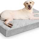 Orthopedic Dog Beds for Extra Large Dogs Waterproof with Removable Washable Cover and Non-Slip Bottom, 47x29 Inch, Light Gray