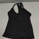 Danysu V Neck Cotton Tank Tops with Built-in Shelf Bra Sleeveless Racerback Fitted Basic Cami Shirts S