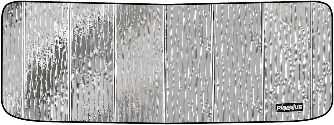 Windshield Sun Shade for Kenworth T Series/C Series/W Series1981-2024,Front Window Sunshade Shield,2-in-1 Reflective Sun Shade,Silver for Summer, Black for Winter