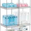 Baby Bottle Organizer, Large Capacity Stackable Acrylic Storage with Non-Slip Pads, for Baby Bottles, Pump Parts, Kitchen Countertop, Pantry, Vanity, 5-Piece