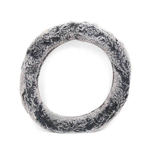 Ruilogod Universal Soft Plush Comfortable 15inch Outer Dia Car Steeling Wheel Cover (id: 945 3b0 5e7 5b7 c49, Gray