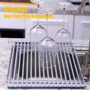 Mistifi Silicone-Coated Stainless Steel Over The Sink Multipurpose Roll-Up Dish Drying Rack, 20.8"X13.2", Heat Resistant Non Slip Dish Draining Rack BPA Free Dishwasher Safe (L, Gray)